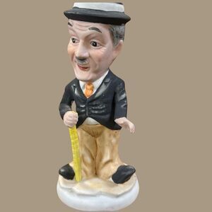 🎩Vintage Charlie Chaplin Porcelain Figurine Royal Crown Hand-Painted Collectible